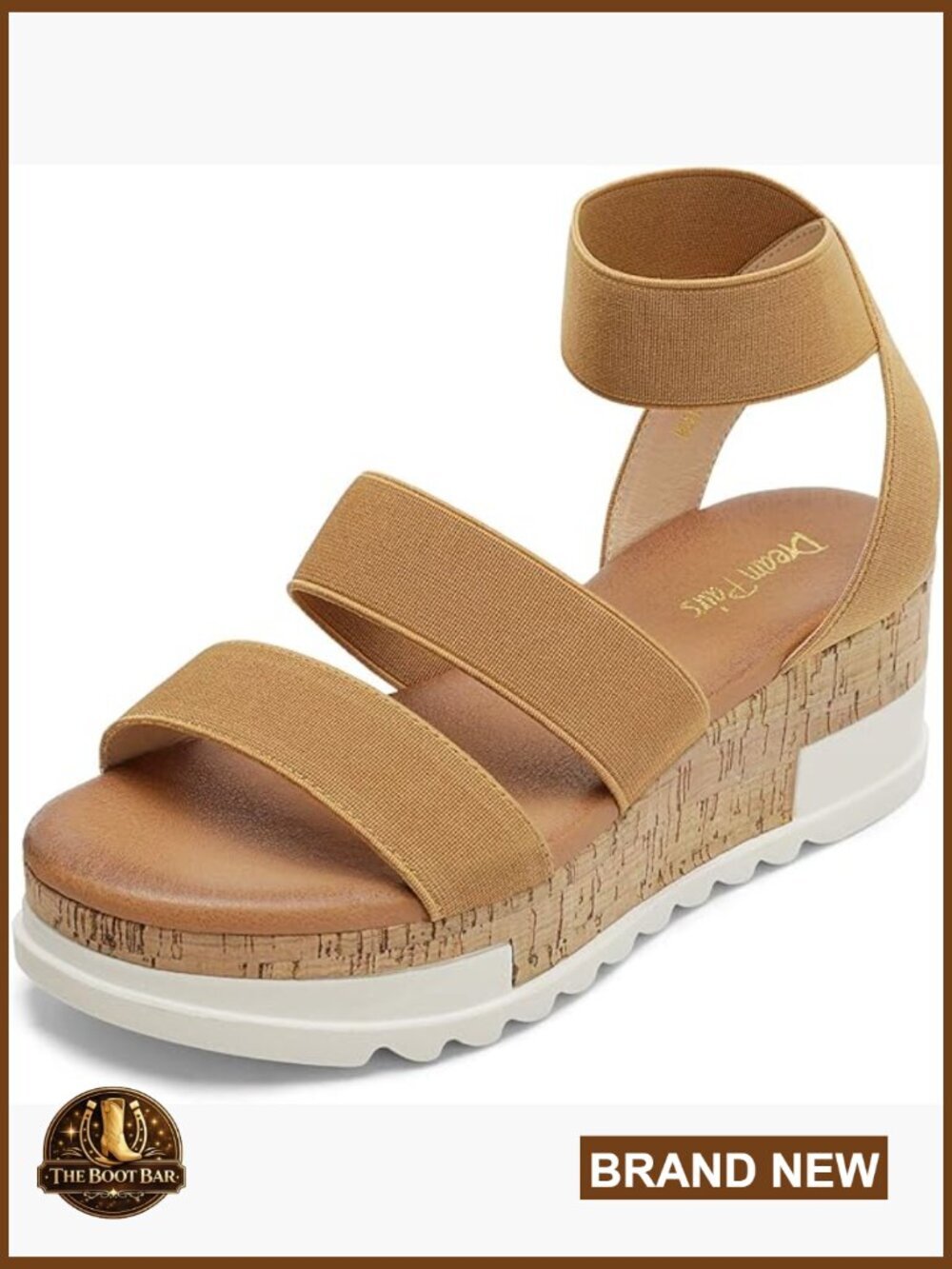 Women's Platform Wedge Sandals Elastic Ankle Strap Slip On Casual Summer